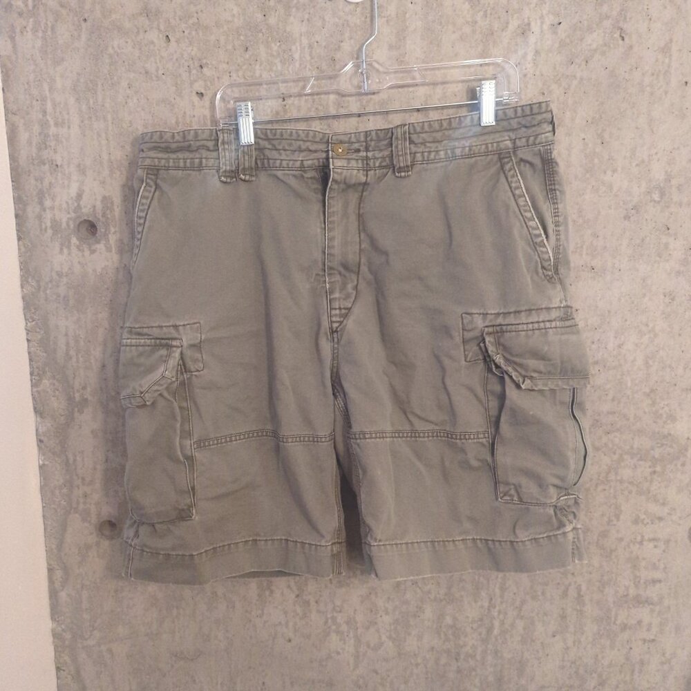 Ralph Lauren Mens 38 Green-Gray Cargo Shorts Vintage Nonstretch
